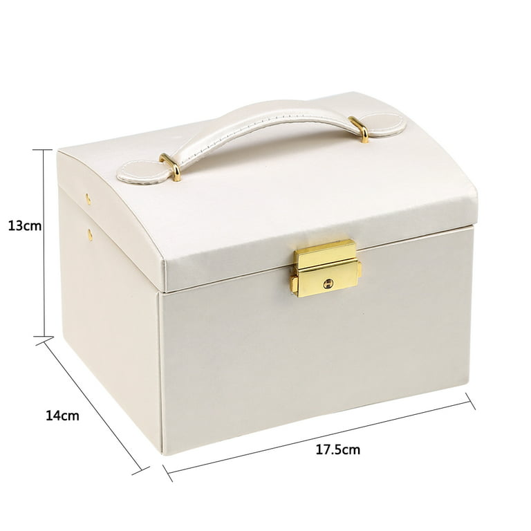3 Layer Large Jewelry Storage Case, PU Leather Jewellery Organizer Holder  with Lock Removable Ring and Earring Organizer for Necklace freeshipping -  JettsJewelers