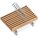 thumbnail image 1 of Perchas de madera AMKUFO para pantalones, 20 unidades, madera natural con clips, 35 cm, 1 of 7