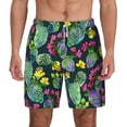 thumbnail image 2 of Goofa Watercolor Cactuses Printed Men's Swim Trunks Board Shorts Quick Dry Mens Swimming Trunks with Compression Liner,Breathable Fit Hawaii Beach Shorts-Small, 2 of 9