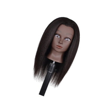 Hair Styling Practice Doll Head Training Mannequin Clamp hair styling 14in Black Skin