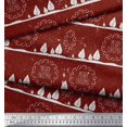 thumbnail image 3 of Soimoi Red Poly Georgette Fabric Red Berries & Merry Christmas Text Print Sewing Fabric Yard 42 Inch Wide, 3 of 3