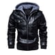 thumbnail image 3 of Chaqueta de cuero de otoño e invierno para hombre de estilo europeo y americano Chaqueta de cuero con capucha de cuero sintético para hombre, 3 of 6