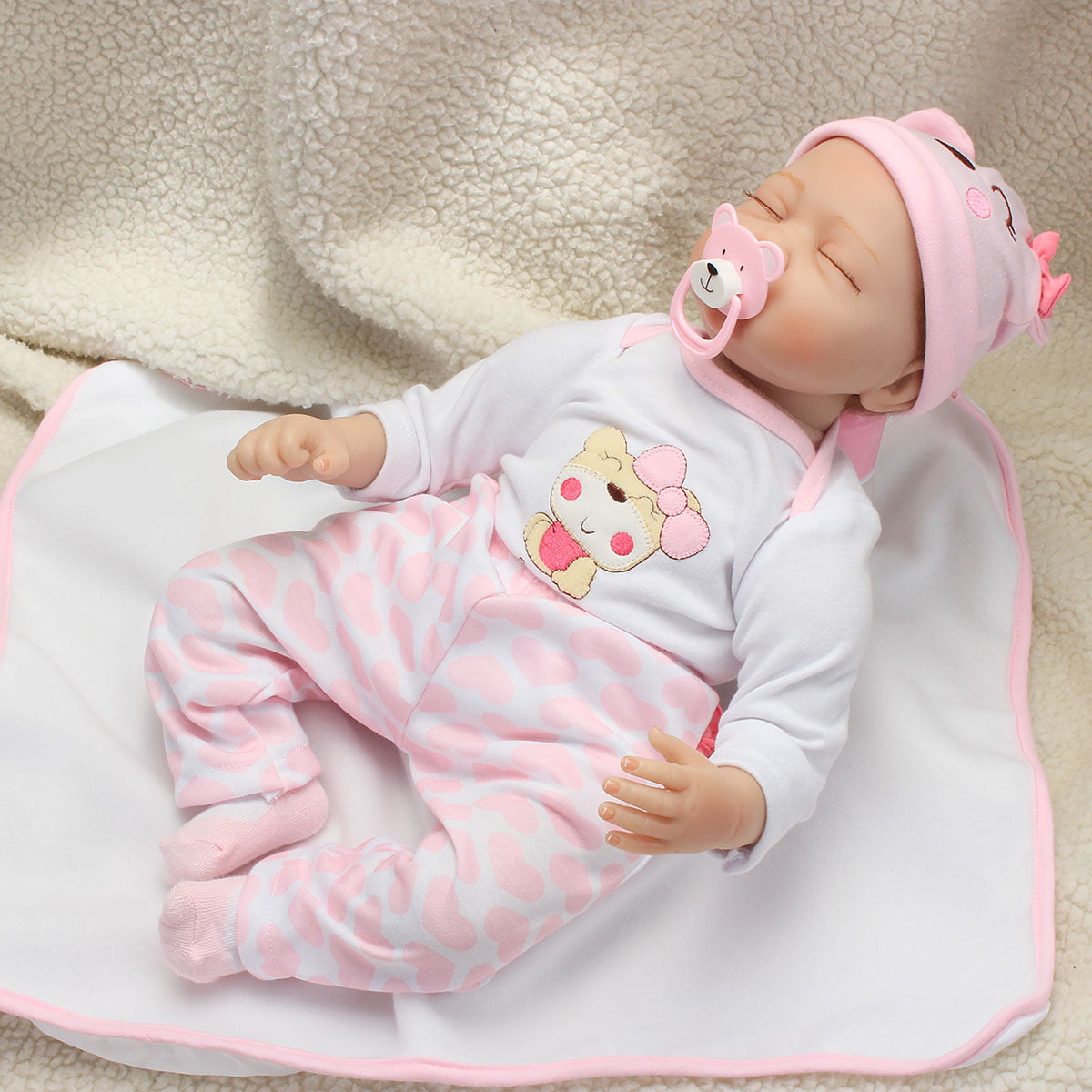 22 Reborn Baby Doll Silicone Vinyl Handmade Lifelike Baby Sleeping