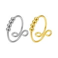 thumbnail image 1 of 2 Pieces Of Silver Single-turn Spiral-turn Rotating Rings Anti-stress And Anxiety Ring Rings, 1 of 6