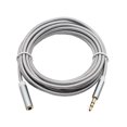 thumbnail image 1 of 3.5mm Male to Female Nylon Braided Grey Auxiliary Stereo Audio Cable, 1 of 4