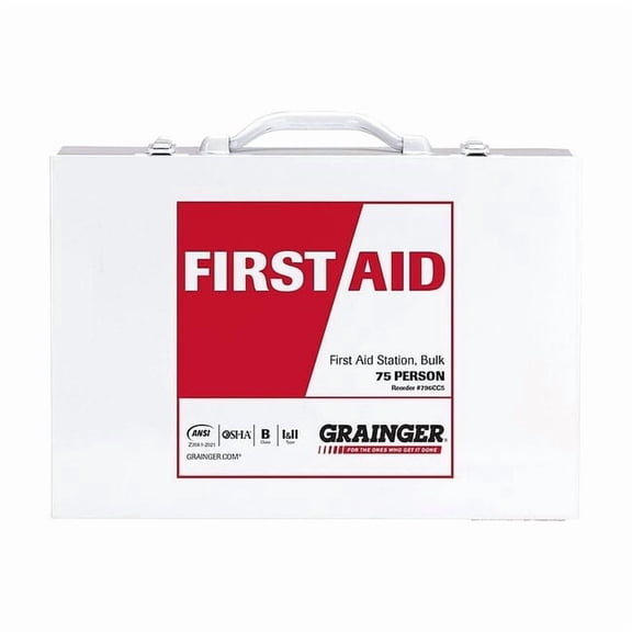First Aid Kit and Housing, Metal 460 Components, 75 People Served
