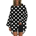 thumbnail image 2 of UVEASISHA Chandails Amples de Mode pour Femmes à Manches Longues, Col Rond, Pulls Amples Décontractés, Hauts à Épaules Drapées, Chandail Confortable et Doux, Tenues d'Automne 2024, Offres de la Semaine, X-Black, L, 2 of 6