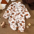 thumbnail image 2 of Splozh Newborn Photography Outfits Boy Baby Boy Girl Clothes Button Down Romper Lapel Jumpsuit Cute Infant Sleepwear Baby Girls' Clothing,Brown,6-12 Months, 2 of 9