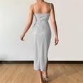 thumbnail image 5 of Sngxgn Women Full Slip Under Dresses Sleeveless Adjustable Spaghetti Strap Dress(Silver,L), 5 of 5
