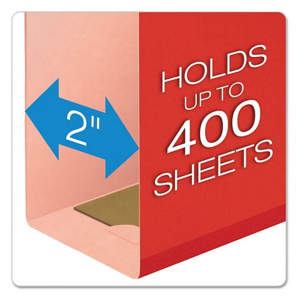 Extra Capacity Reinforced Hanging File Folders With Box Bottom, Letter Size, 1/5-Cut Tab, Red, 25/box | Bundle of 2 Boxes