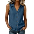 thumbnail image 2 of Purcolt Women's Sleeveless Button-Down Shirts Collared V-Neck Tank Top Casual Summer Blouses, S-XXL, 2 of 7