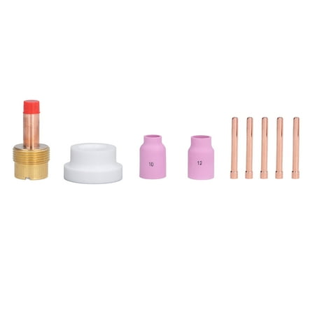 

Domqga 9Pcs/Set TIG Gas Lens Collets Body Brass Nozzle Ceramic Cup For For TIG 17 18 26 Welding Guns Gas Lens Collets Body Brass Nozzle Ceramic Cup