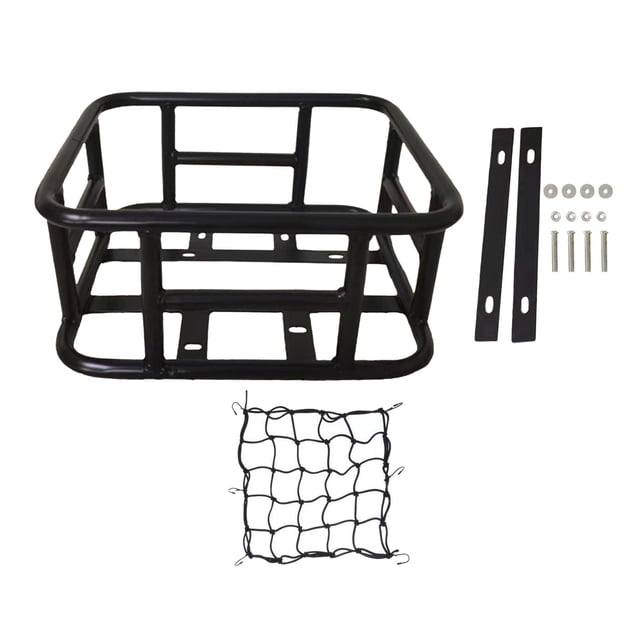 Bike Rear Basket Rear Cargo Rack Bike Pannier with Cargo Net Rear Basket Pets Carrier for Adult Bike Outdoor No Waterproof Cover