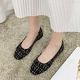 thumbnail image 2 of Womens Ballet Flats Black Gold Plaid Slip On Loafers Breathable Mesh Comfort Walking Shoes Cushioned for Women Office Casual Travel,Size 6.5, 2 of 8