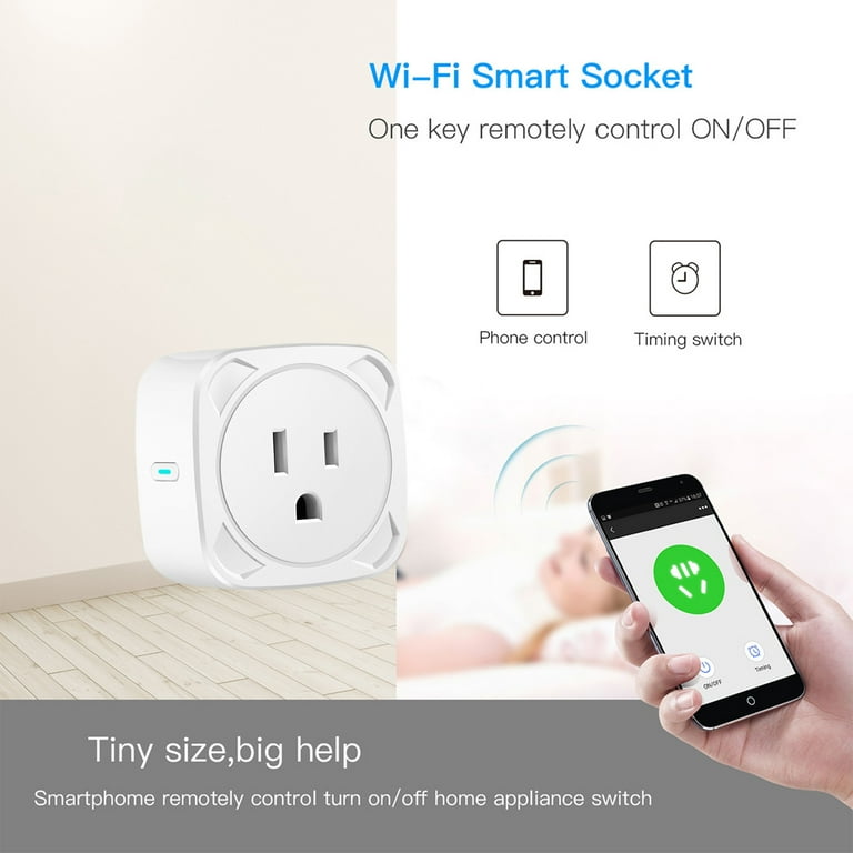 Useelink Smart Plug 10A, WiFi Smart Plug Socket, Remote Control with Timer  Function, Compatible with Alexa and Google Home, No Hub Required, Only