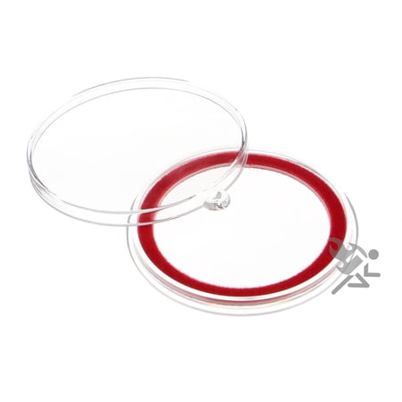 (10) Air-tite 40mm Red Velour Colored Ring Coin Holder Capsules with Loop Holders for American Silver Eagles & 1oz China Silver Panda Sterling