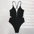 thumbnail image 4 of Bathing Suit for Women Wycnly Womens One-Piece Swimsuit Monokini Swimsuit for Women Sexy Slim Fit Cut out Strap Push up Swimsuit Beach Pool Party Black Swimwear, 4 of 6