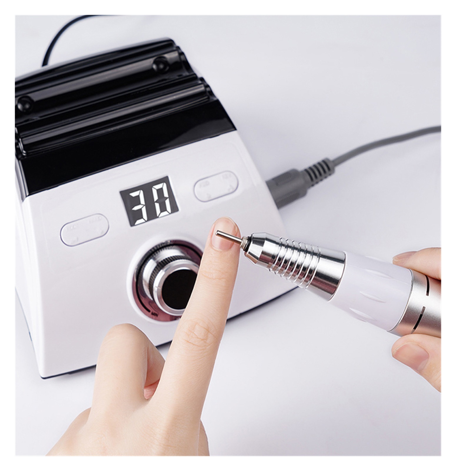 30000Rpm Professional Electric Nail Drill Lathe Led Display Manicure Machine With Replacement Nail Drill Nail Art Equipment ,Low Noise