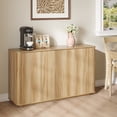 thumbnail image 2 of MARNUR Sideboard Buffet Cabinet, Storage Cabinet 55"W with Adjustable Shelves, Anti-Tip, Easy Clean Top, Stylish Wave Style, Oak, 2 of 14