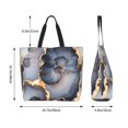 thumbnail image 2 of Large Capacity Single Shoulder Shopping Bag 19.7×15.7×5.9in Main Pocket Large To Accommodate Your Daily Needs Can Be Portable Can Be A Single Shoulder Back Dark Grey And White Gold Marble, 2 of 8