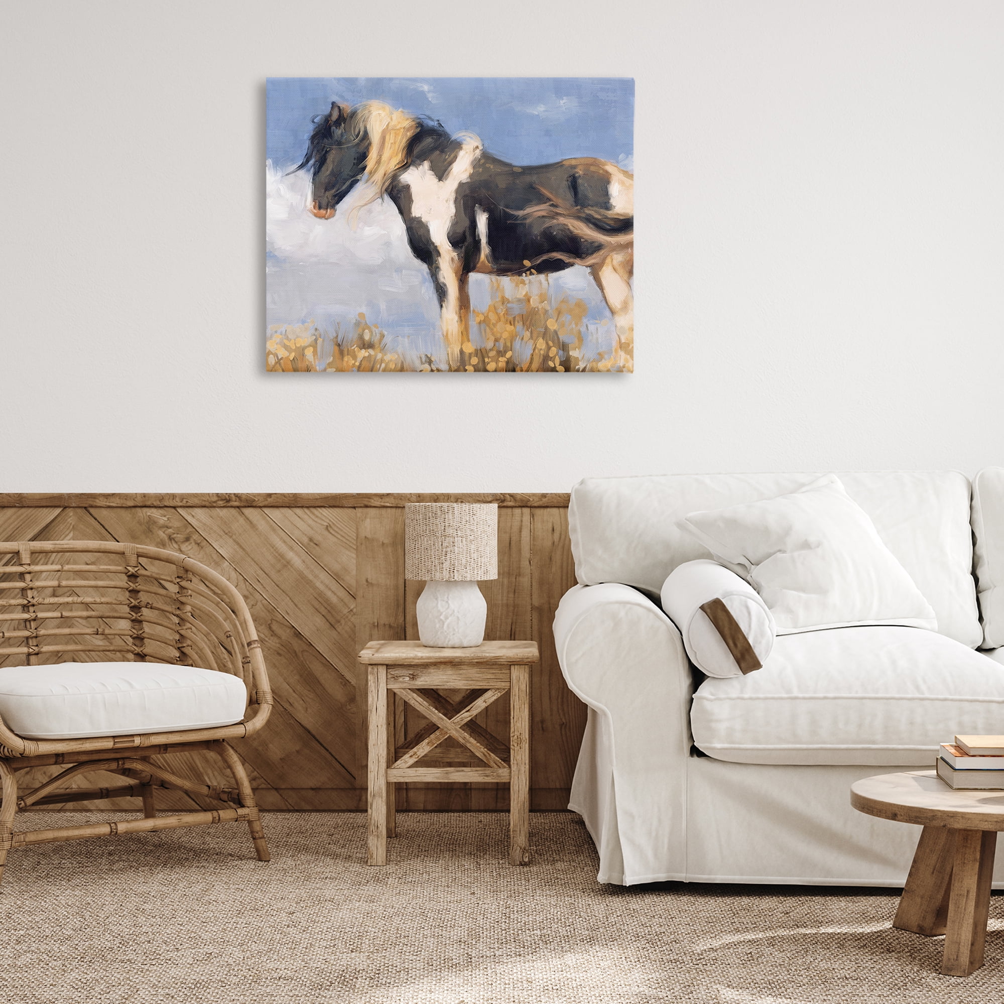 Stupell Industries Traditional Windswept Stallion Animals & Insects Painting Gallery Wrapped Canvas Art Print Wall Art, 40 x 30
