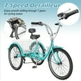 thumbnail image 3 of FICISOG Adult Tricycle 7 Speed, 20/24/26 Inch Adult Trike with Basket, 3 Wheel Bikes Tricycle for Adults Women Men Seniors, Cruise Trike for Shopping Picnic, 3 of 14