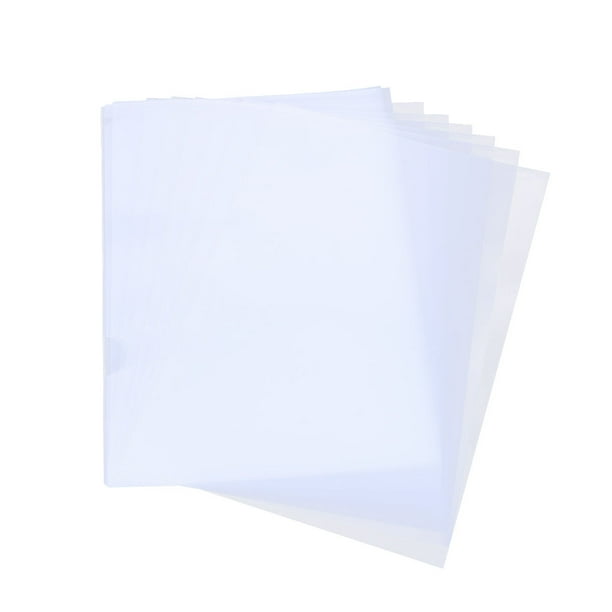 Carpeta de documentos de oficina 20pcs Carpeta de papel de una sola página Carpeta de plástico en forma de L (blanco)