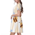 thumbnail image 2 of Naloa A Bee Print Womens Summer A-Line Dress with Pockets,Short Sleeve Dresses,Flowy Beach Swing Dress for Vacation Travel, 2 of 6