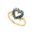 thumbnail image 1 of FB Jewels 10kt Yellow Gold Womens Round Blue Color Enhanced Diamond Heart Ring 1/4 Cttw Size 8.5, 1 of 1