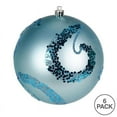 thumbnail image 2 of Vickerman 4" Baby Blue Matte Sequin Swirl Ornament, 6 per Bag, 2 of 3