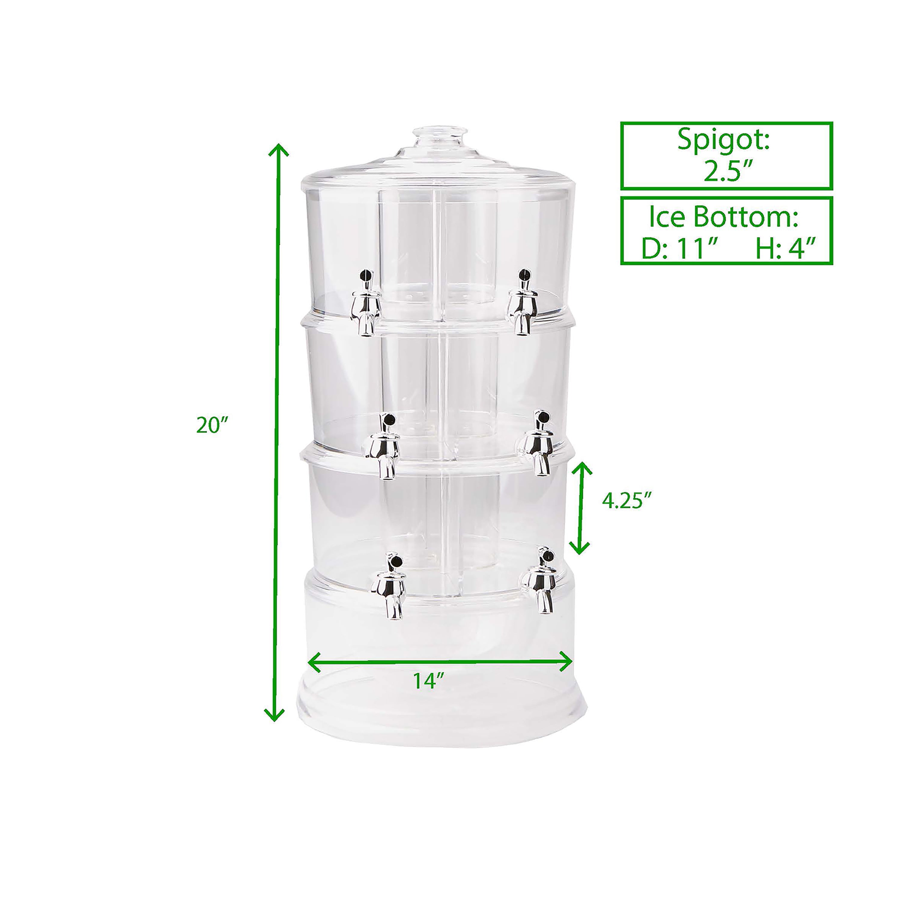 Mind Reader 3-Tier Beverage Dispenser with Spigot - Clear Acrylic