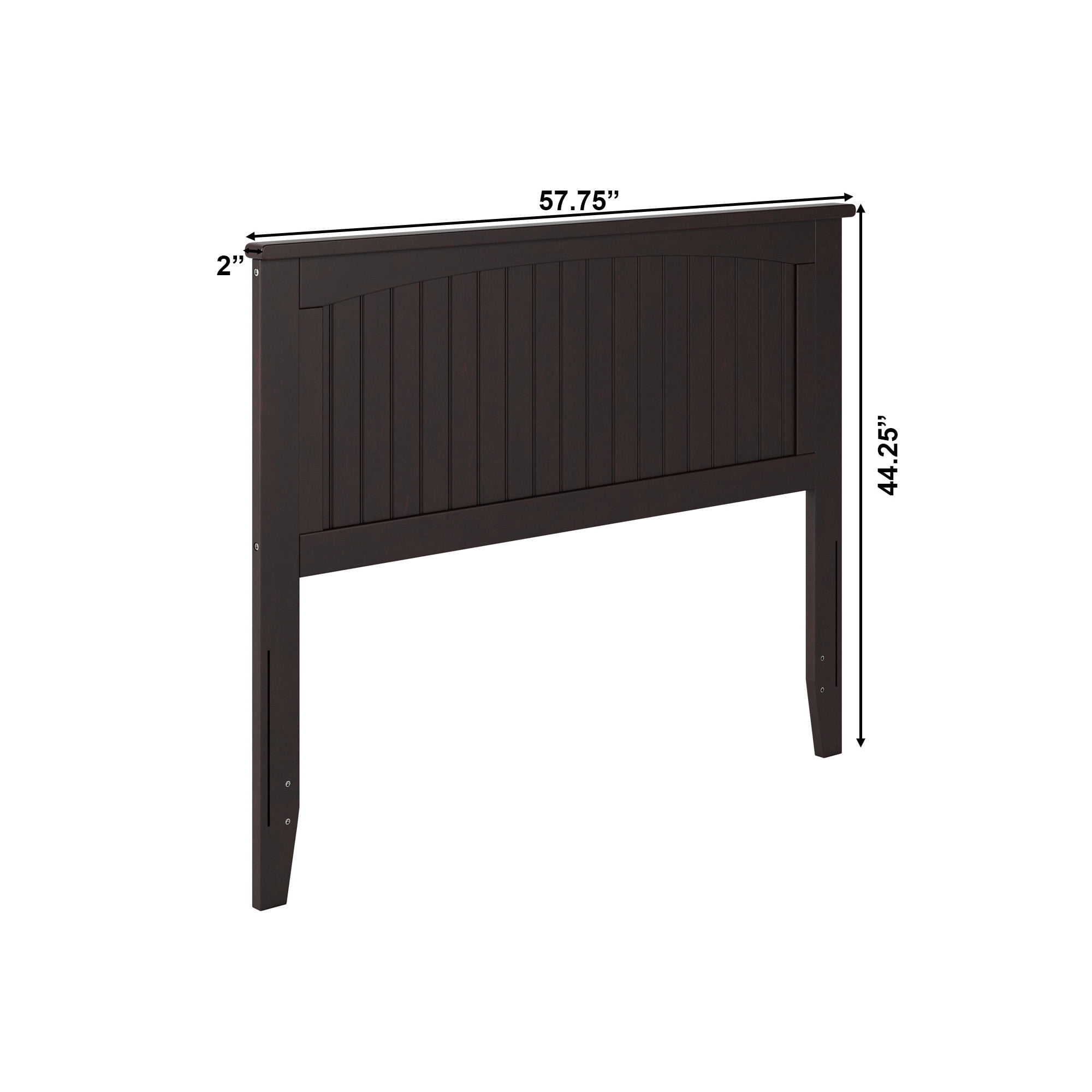 AFI Nantucket Full Solid Wood Panel Headboard with Attachable Charger, Espresso