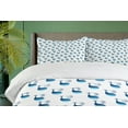 thumbnail image 4 of Ambesonne Whale Duvet Cover Set, Fish Swimming Ocean, 2-Calking, Dark Sky Blue, 4 of 7