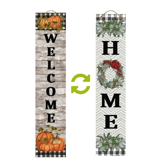 Briarwood Lane Pumpkins Wreath Pine Reversible Porch Leaner