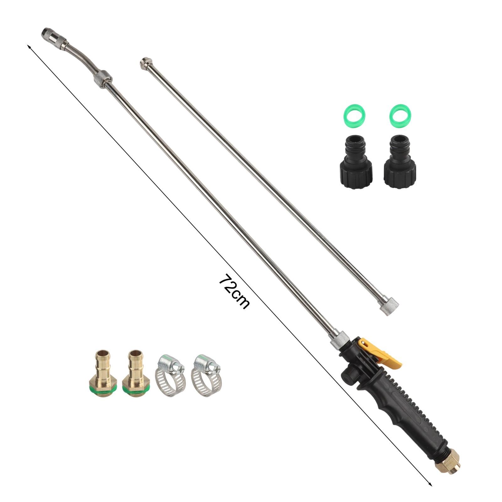 PASILI Stainless Steel Spray Wand, 3 Length Options, Rotating Nozzle For Mist Or Stream, Compatible With Hose Sizes