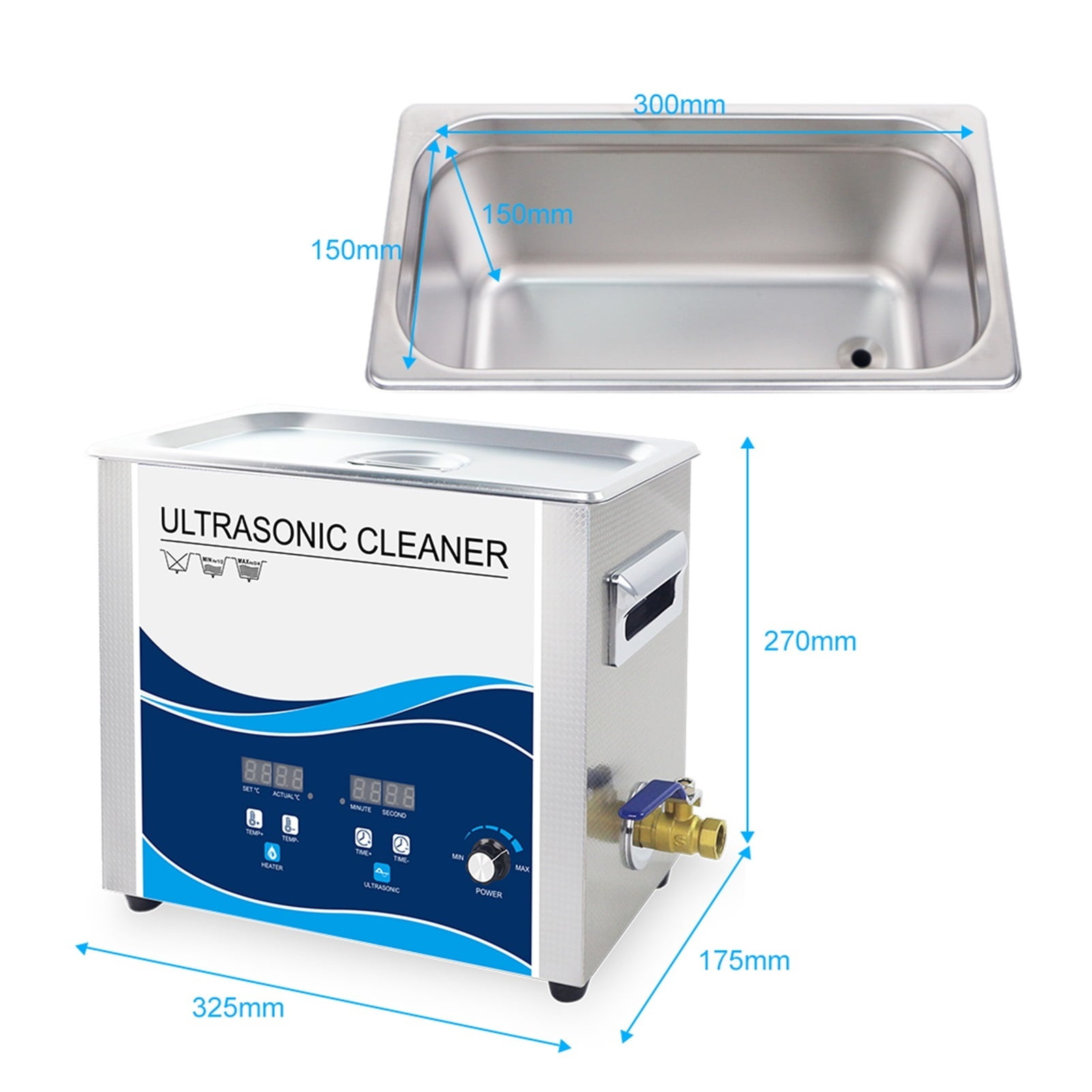 Power Adjustable Digital Ultrasonic Cleaner 6L 6.5L With Heating For Main Board Laboratory Medical Tools ,Strong Cleaning