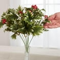 thumbnail image 3 of 2pc Weather Resistant Silk Holly Bushes with Berries - for Winter Decor - Factory Direct Craft, 3 of 5