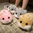 thumbnail image 5 of Rabbit/Hamster/Dog Shaped Plush Slippers Creative Wrapping Fuzzy Warm Lined Winter Drag Shoes for Adults Indoors 35-41CM  One Size Grey Hamster, 5 of 6