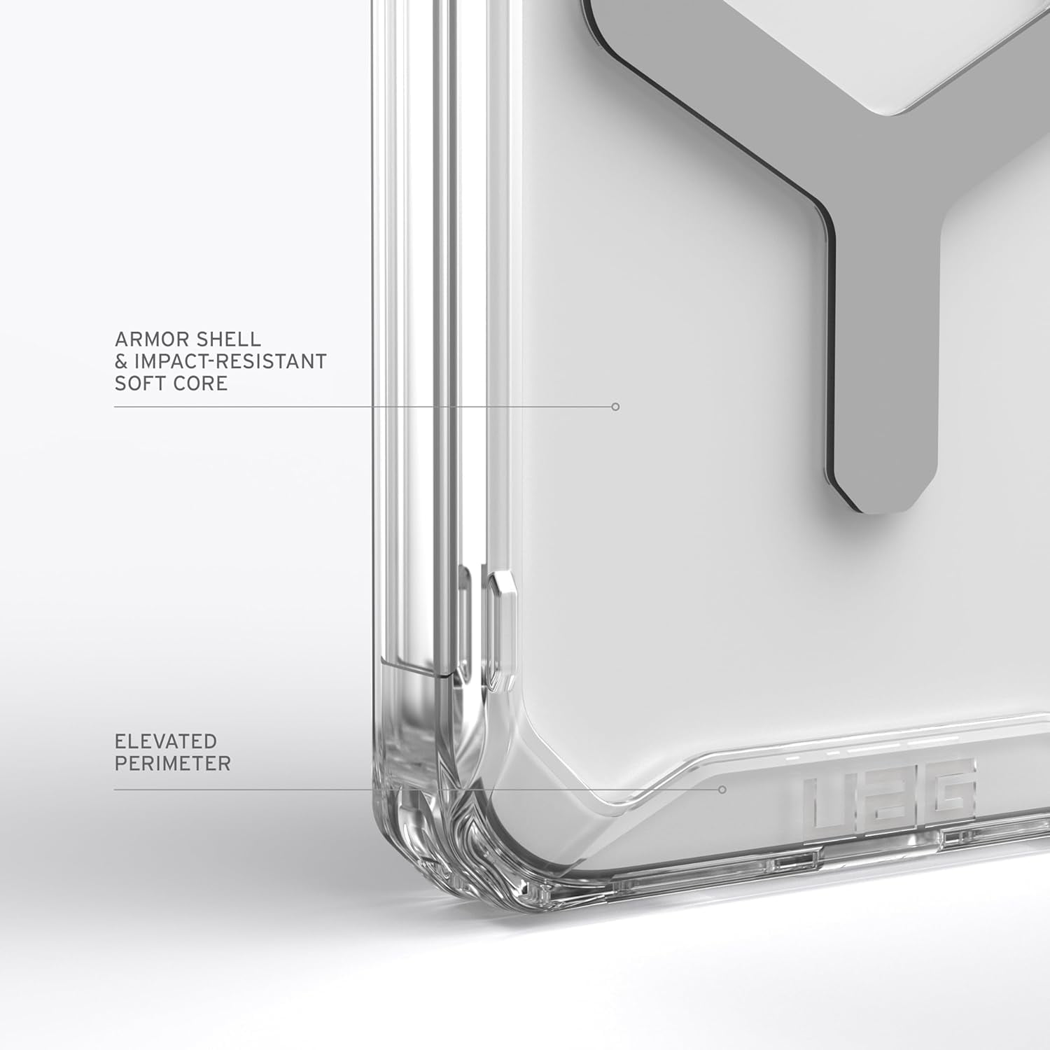 UAG iPhone 15 Pro Case 6.1" Plyo Ice/Silver Built-in Magnet Compatible with MagSafe Charging Rugged Anti-Yellowing Transparent Clear Dropproof Protective Cover by URBAN ARMOR GEAR