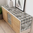 thumbnail image 4 of Grey Fish Scale Table Runner - 70 Inch Long, Kitchen Dining Table Runner Dresser Scarves, Modern Geometric Gold Abstract Moroccan Farmhouse Decor for Coffee Tables Wedding Party Banquet, 4 of 8