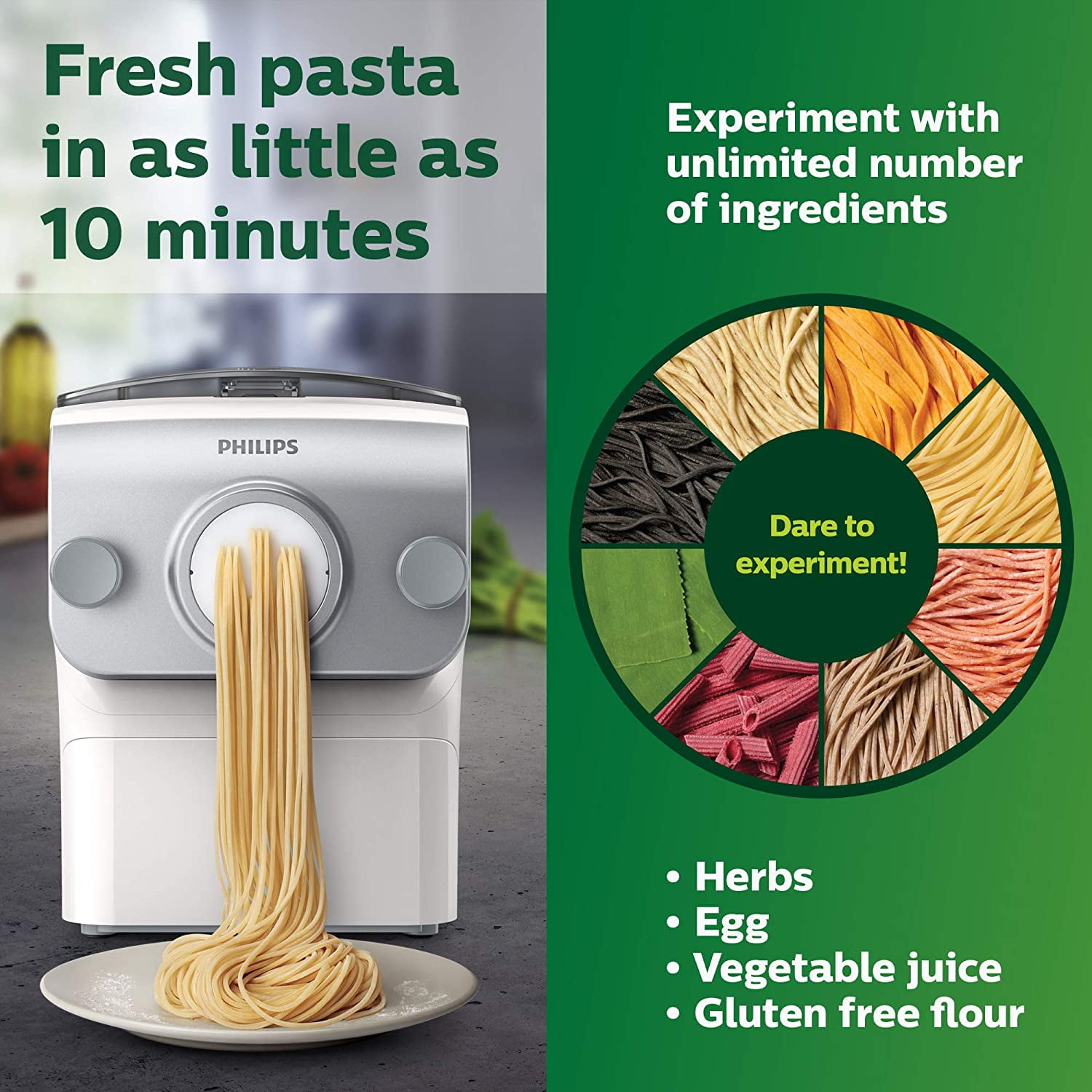 New Philips Avance Collection Pasta and Noodle Maker Plus w/ 8 Pasta  Shaping Discs, White - HR2378/06 