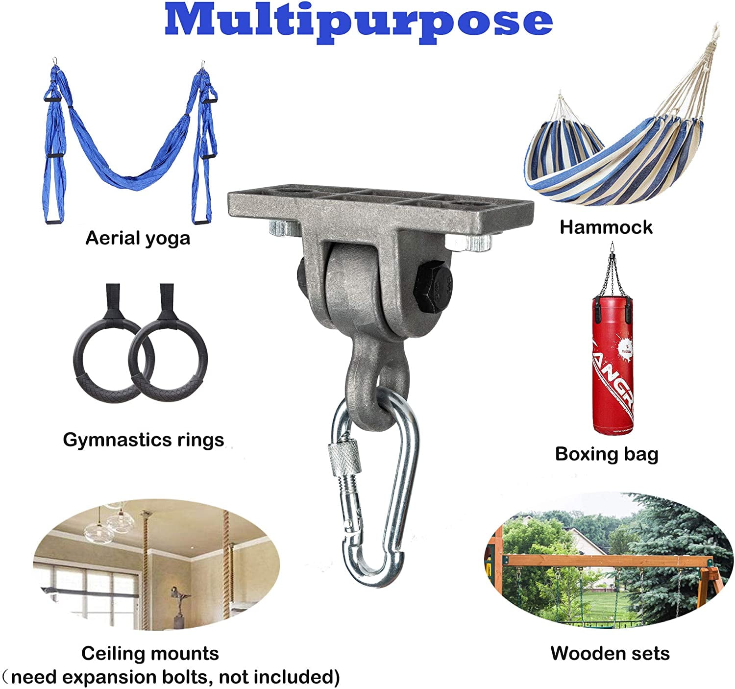 PACEARTH 2x Heavy Duty Swing Hangers,4188lb Swing Hanging Hooks