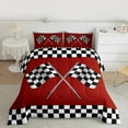 thumbnail image 2 of Homewish Racing Flag Bedding Comforter Set,Classic Geometric Checkered Twin Comforter Sets,Red White Black Bedding Set For Boys Teens,Ultra Soft Home Decor Reversible,2-Piece, 2 of 8