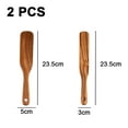 thumbnail image 2 of 2-Piece Larger Size and Longer Handle: Effortless Cooking with Premium Wooden Spurtles - Small flat shovel + scraper shovel, 2 of 5