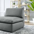 thumbnail image 4 of Modway Commix Down Filled Overstuffed Vegan Leather Armless Chair in Gray, 4 of 8