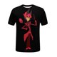thumbnail image 4 of Hazbin Hotel Moda Casual Mujer Impreso Cuello Redondo Manga Corta Camiseta Top Negro/S, 4 of 5