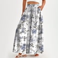 thumbnail image 2 of WTOBBY Women's Floral Print High Waist Wide Leg Palazzo Pants Casual Flowy with Pocket, Designed for Casual Outings, Weekend Getaways and Comfortable All-Day Wear,Light Purple L, 2 of 5