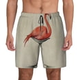 thumbnail image 2 of Picia Flamingo Sitting On Chair pattern Mens Swim Trunks with Compression Liner Stretch Beach Shorts Quick Dry with Zipper Pockets No-Chafing Board Shorts-Small, 2 of 9