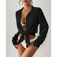thumbnail image 3 of Bsubseach Button Down Bathing Suit Cover Up for Women Long Sleeve Shirt Dress Beach Vacation Clothing, 3 of 6