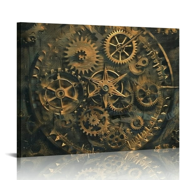YILUYINQING Steampunk Canvas Prints Wall Art Decorations for Home Bedroom Kitchen Ready To Hang Room Decor 16x12in